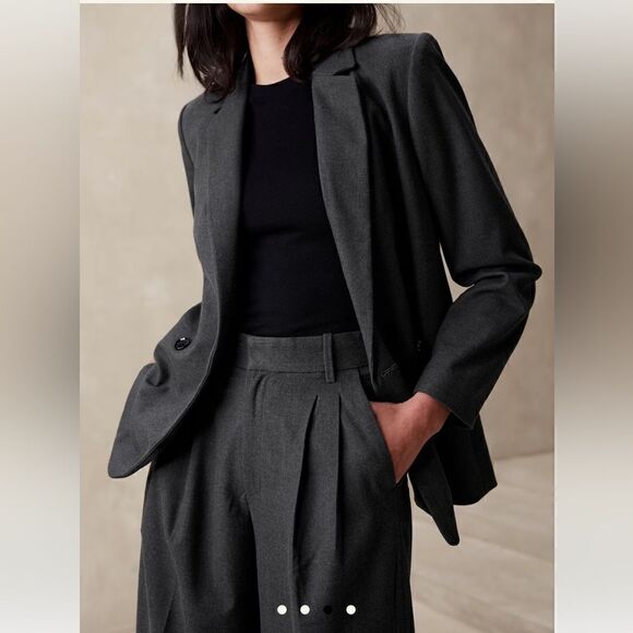 Banana Republic WIDE-LEG FLANNEL TROUSER - Picture 3 of 4